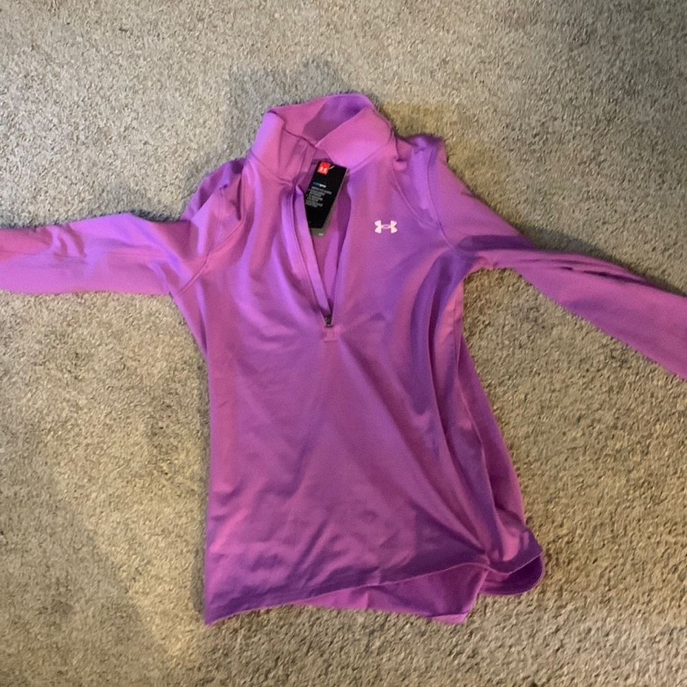 Purple under armour long sleeve quarter sip size s/m